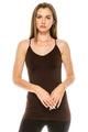 KURVE BASIC V-NECK LONG CAMISOLE TANK TOP