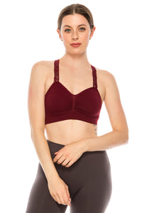 HEART PATTERN JACQUARD LACE STRAP BRA CAMI