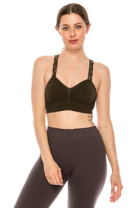 HEART PATTERN JACQUARD LACE STRAP BRA CAMI