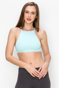 KURVE RIBBED HIGH NECK BRALETTE