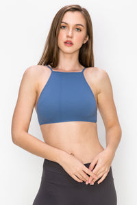 KURVE RIBBED HIGH NECK BRALETTE