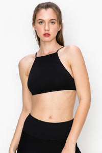 KURVE RIBBED HIGH NECK BRALETTE