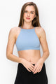 KURVE RIBBED HIGH NECK BRALETTE