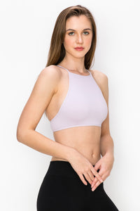 KURVE RIBBED HIGH NECK BRALETTE