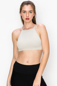 KURVE RIBBED HIGH NECK BRALETTE