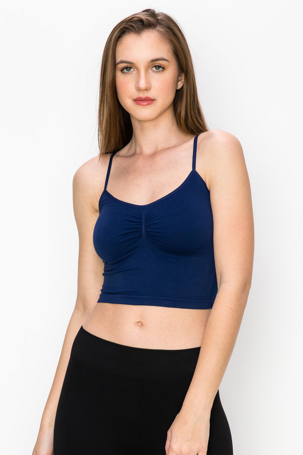 KURVE SEAMELSS FRONT RUCHING CROP BRALETTE