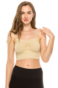 KURVE SEAMELSS FRONT RUCHING CROP BRALETTE