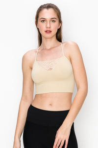 WIDE BAND LACE TRIM BRA CAMI