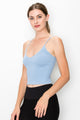 RIBBED V-NECK CROP BRA CAMI