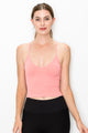 RIBBED V-NECK CROP BRA CAMI