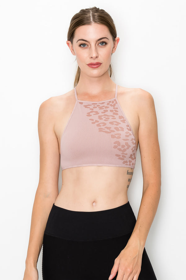 LEOPARD CROPPED BRALETTE