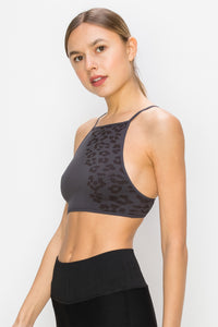 LEOPARD CROPPED BRALETTE