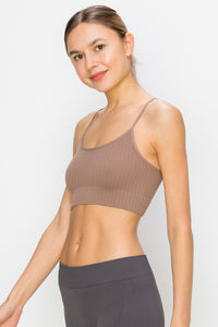 RIBBED RACER BACK BRA CAMI
