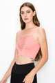 V-SHAPE MESH DETAIL CROP CAMI