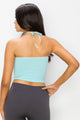 RUCHED HALTER CROP TOP