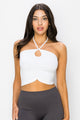 RUCHED HALTER CROP TOP