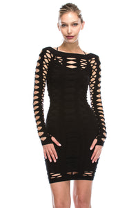 BIG HOLE FISHNET DRESS