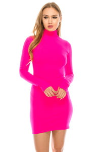 MOCK NECK LONG SLEEVE DRESS