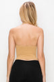 RIBBED CROP HALTER TOP