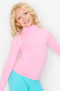 KIDS MOCK NECK LONG SLEEVE TOP W/ THUMB HOLE