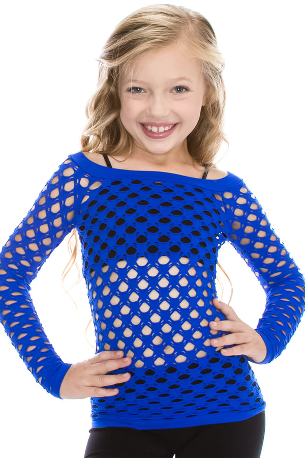 KURVE KIDS BUTTER SOFT LONG SLEEVE FISHNET TOP