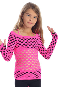 KIDS LONG SLEEVE FISHNET TOP