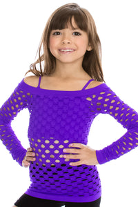 KIDS LONG SLEEVE FISHNET TOP