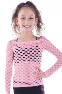 KIDS LONG SLEEVE FISHNET TOP