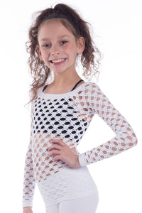 KIDS LONG SLEEVE FISHNET TOP