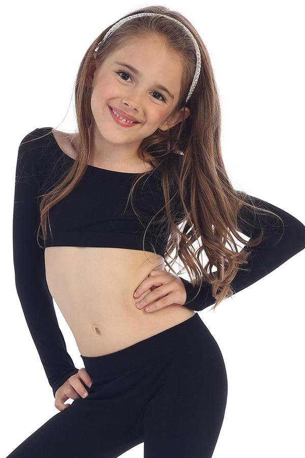 KIDS LONG SLEEVE CROP TOP