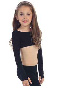 KIDS LONG SLEEVE CROP TOP