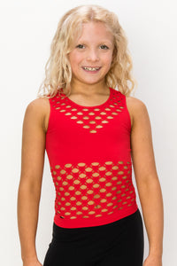KIDS SLEEVELESS BRA COVERED CROP TOP