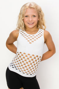 KIDS SLEEVELESS BRA COVERED CROP TOP