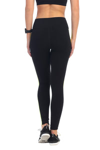 VERTICAL LINE AND COLOR BAND CALF LEGGINGS