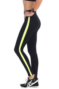 VERTICAL LINE AND COLOR BAND CALF LEGGINGS