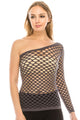 ONE SHOULDER FISHNET TOP