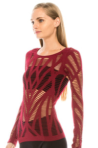 CUT OUT DETAIL LONG SLEEVE TOP