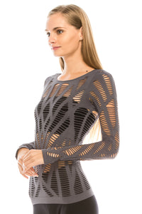 CUT OUT DETAIL LONG SLEEVE TOP