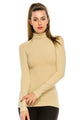 RIBBED MOCK NECK LONG SLEEVE