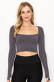 LONG SLEEVE SQUARE NECK TOP
