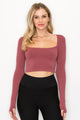 LONG SLEEVE SQUARE NECK TOP