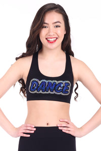 DANCE SEQUIN CROSS BACK BRA CAMI
