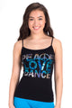PEACE LOVE DANCE SEQUIN FULL CAMISOLE