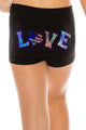 KIDS LOVE FLAG SEQUIN BOYSHORTS