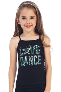 KIDS "LOVE DANCE" HOLOGRAM SEQUIN CAMI