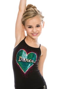 KIDS "DANCE" HEART SEQUIN CAMI