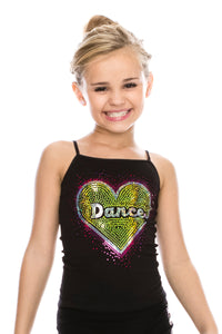 KIDS "DANCE" HEART SEQUIN CAMI