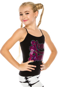 KIDS "LOVE DANCE" SEQUIN CAMI TOP