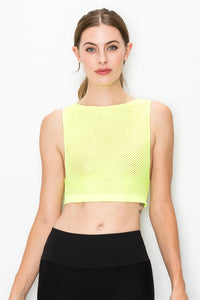 SLEEVELESS FISHNET TANK CROP TOP