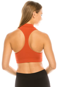 MOCK NECK RACERBACK CROP TOP